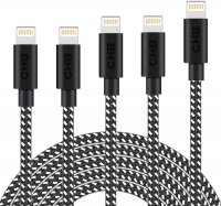 Charger Cables MFi Certified Lightning Cable 5 Pack 3FT/6Feet/10Foot Sharllen Nylon Braided Fast USB Charging&Syncing Cord Data Wire Compatible iPhone12/11/ Xs/Max/Xr/X/8 P/7/6/iPad/iPod Black