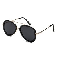 CHB Black Frame Gray Lens SUN Unisex Sunglasses