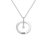 Diamond set single ring necklace